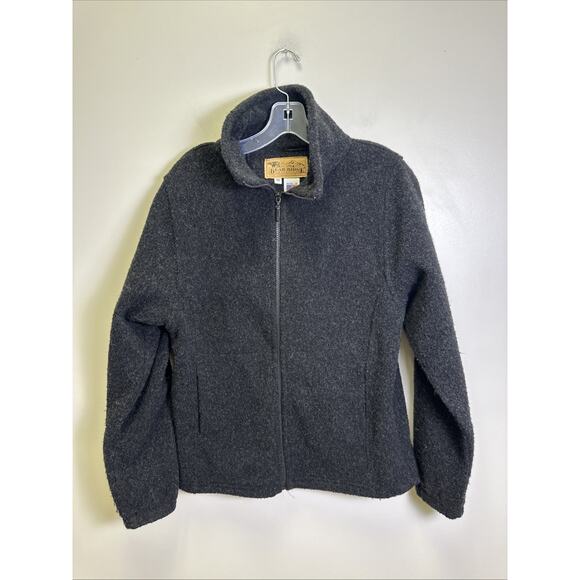 VTGBear Ridge Outfitters Sweater Jacket M Wool Blend Fleece Gray Made USA Cozy - Picture 1 of 6